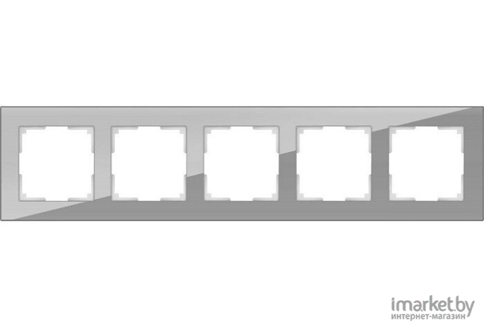 Рамка для выключателя и розетки Werkel Favorit 5 постов WL01-Frame-05 серый/стекло [a030779]