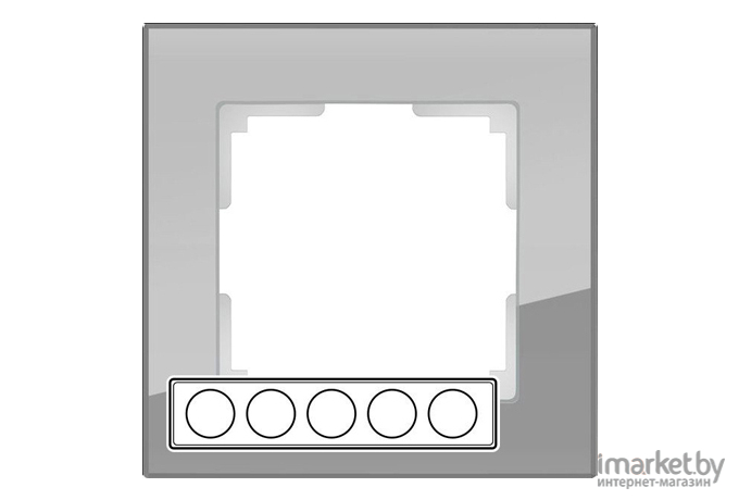 Рамка для выключателя и розетки Werkel Favorit 5 постов WL01-Frame-05 серый/стекло [a030779]