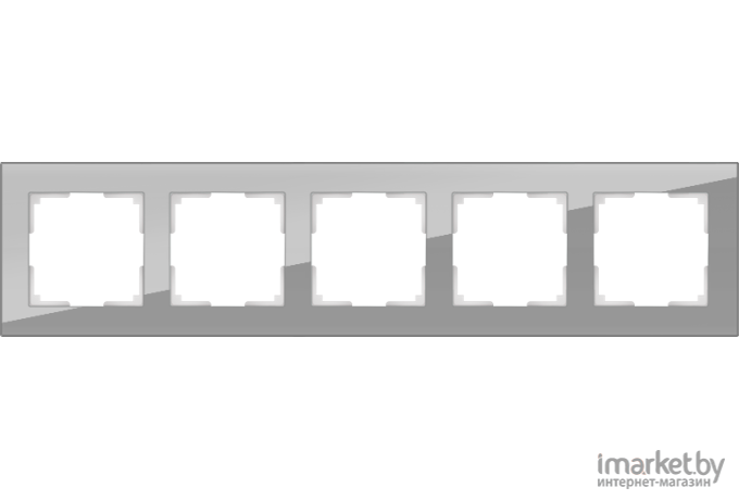 Рамка для выключателя и розетки Werkel Favorit 5 постов WL01-Frame-05 серый/стекло [a030779]