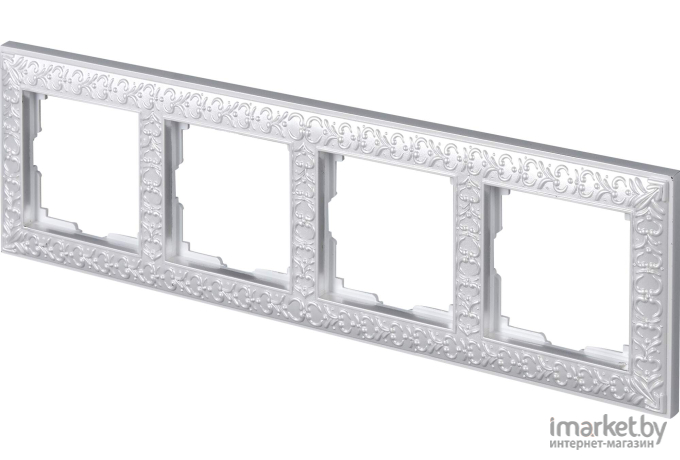 Рамка для выключателя и розетки Werkel Antik 4 поста WL07-Frame-04 жемчужный [a031785]