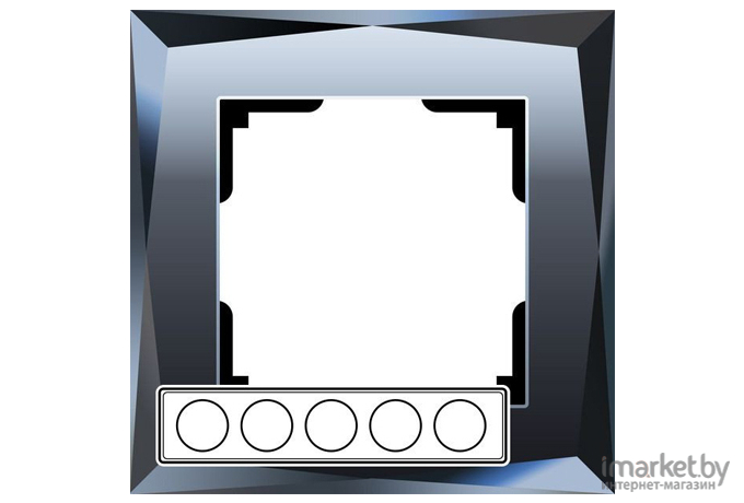 Рамка для выключателя и розетки Werkel Diamant 5 постов WL08-Frame-05 черный [a030761]
