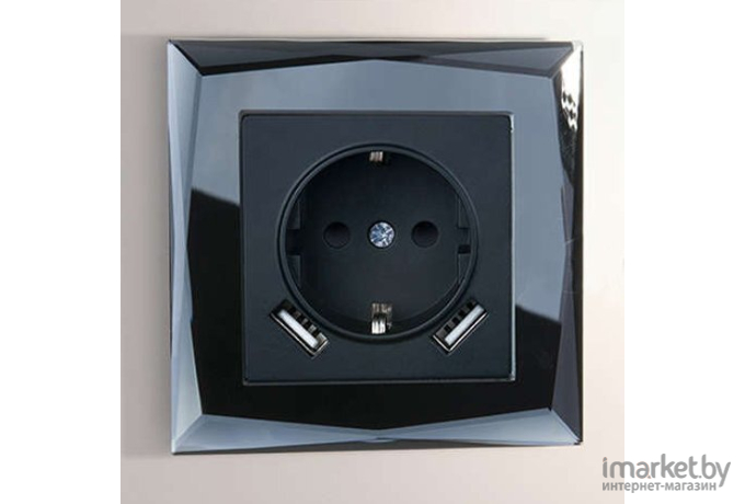Рамка для выключателя и розетки Werkel Diamant 5 постов WL08-Frame-05 черный [a030761]
