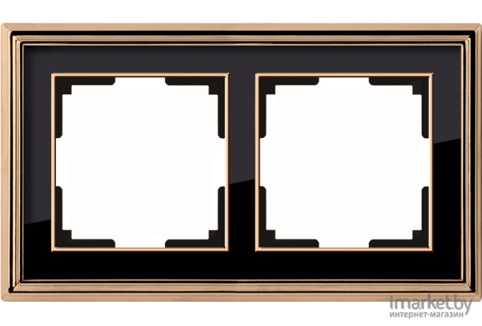 Рамка для выключателя и розетки Werkel Palacio 2 поста WL17-Frame-02 золото/черный [a037673]
