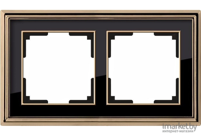 Рамка для выключателя и розетки Werkel Palacio 2 поста WL17-Frame-02 золото/черный [a037673]