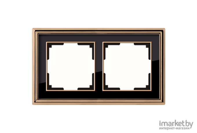 Рамка для выключателя и розетки Werkel Palacio 2 поста WL17-Frame-02 золото/черный [a037673]