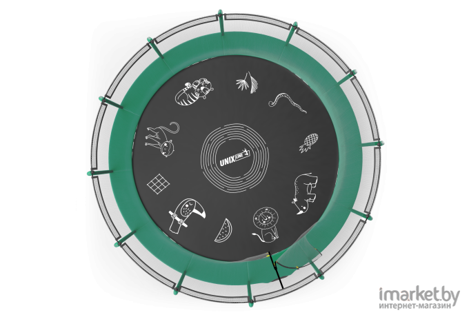 Батут Unix Line Supreme Game 16 ft-488 см Green с защитной сеткой и лестницей [TRUSUG16GR]