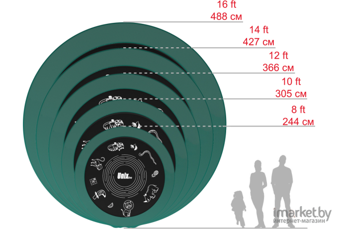 Батут Unix Line Supreme Game 8 ft-244 см Green с защитной сеткой и лестницей [TRUSUG8GR]