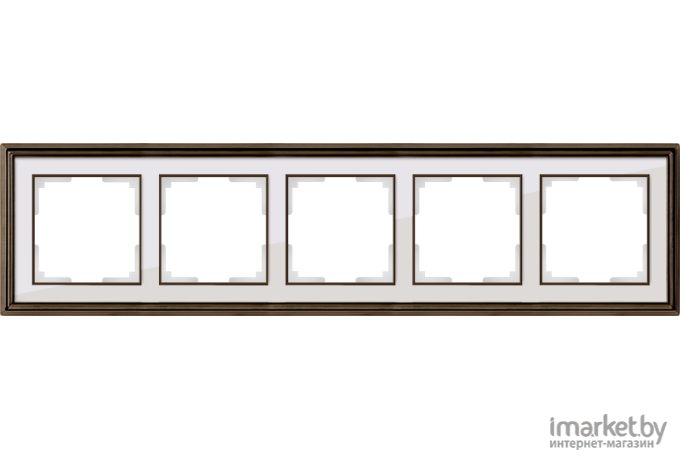 Рамка для выключателя и розетки Werkel Palacio 5 постов WL17-Frame-05 бронза/белый (a037686/W0051327)