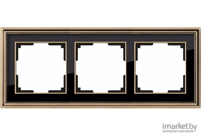 Рамка для выключателя и розетки Werkel Palacio 3 поста WL17-Frame-03 золото/черный [a037674]