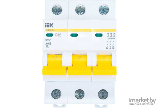 Выключатель автоматический IEK ВА47-29 3Р 32А 4.5кА [MVA20-3-032-C]