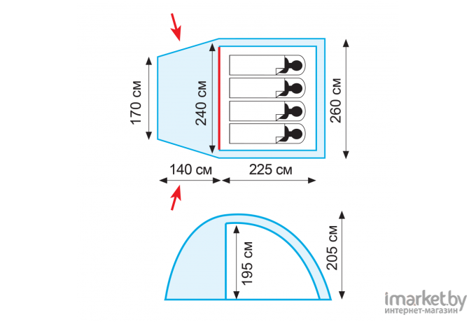 Кемпинговая палатка TRAMP Bell 4 (V2)