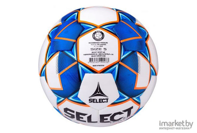 Футбольный мяч Select Diamond размер 5 белый/голубой