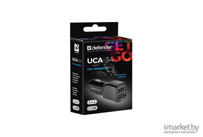 Зарядное устройство Defender UCA-34 5V/3.4A 2USB [83834]