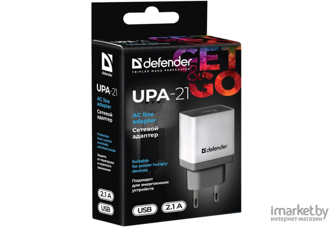 Сетевой адаптер Defender UPA-21 5V/2.1A 1XUSB White [83571]