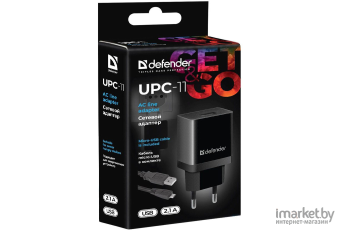 Сетевой адаптер Defender UPC-11 5V/2.1A 1XUSB [83556]