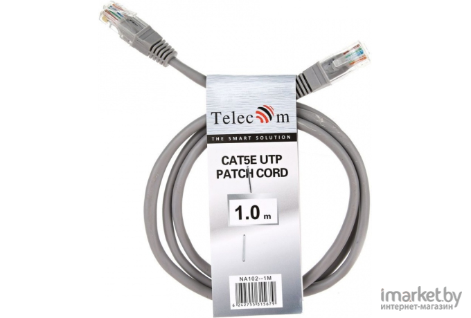 Кабель для компьютера Telecom Patch UTP Cat5E 1 m Grey [NA102--1M]