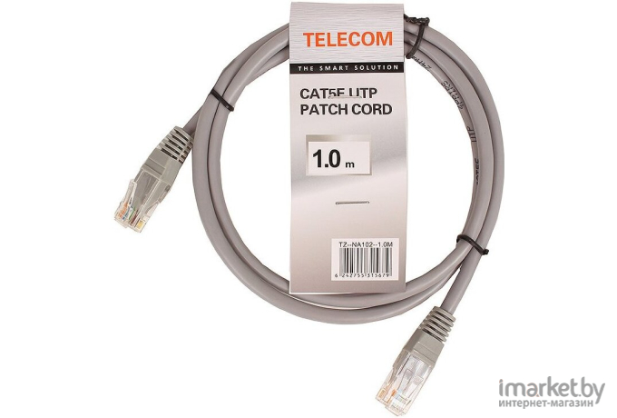 Кабель для компьютера Telecom Patch UTP Cat5E 1 m Grey [NA102--1M]