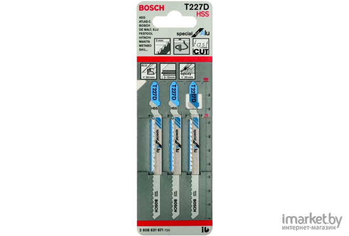 Пилка для лобзика Bosch T227D HSS 3 шт [2.608.631.671]