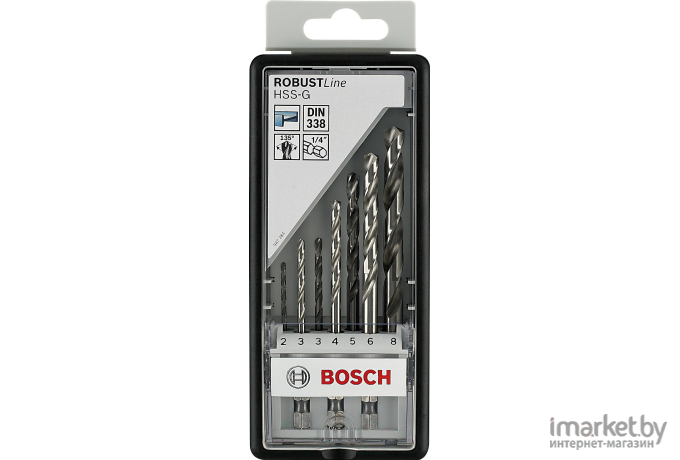 Набор сверл Bosch HSS-G D2/3/3/4/5/6/8 мм 7 шт [2.607.019.922]