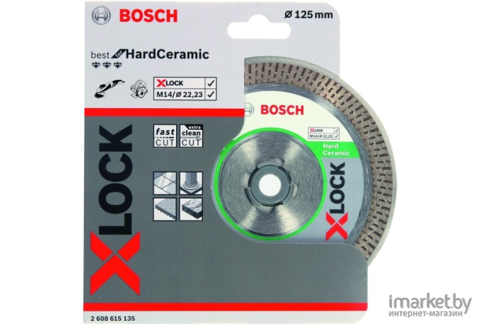 Алмазный диск Bosch Best For Hard Ceramic D125 22,23 1,8 10 мм X-LOCK [2.608.615.135]