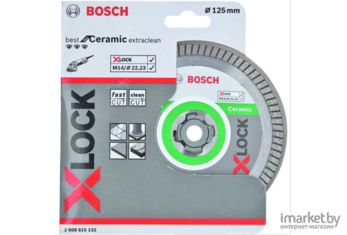 Алмазный диск Bosch Best For Ceramic Extraclean D125 22,23 1,4 7 мм X-LOCK [2.608.615.132]