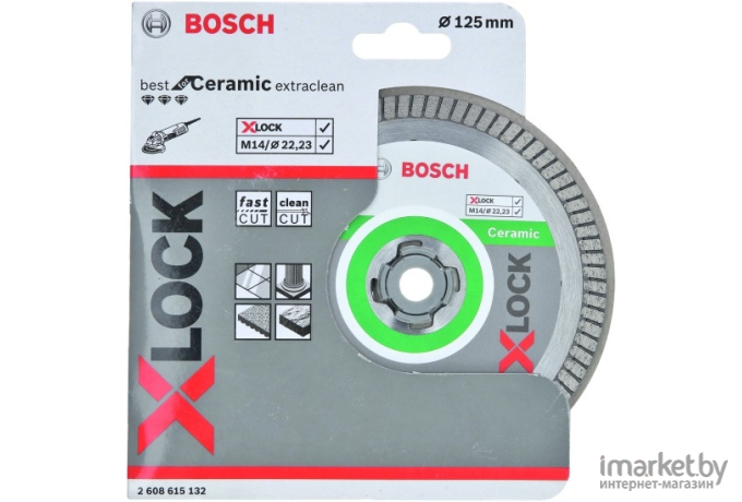 Алмазный диск Bosch Best For Ceramic Extraclean D125 22,23 1,4 7 мм X-LOCK [2.608.615.132]