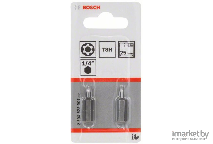 Бита Bosch Security-Torx Extra-Hart T8H 25 мм 2 шт [2.608.522.007]