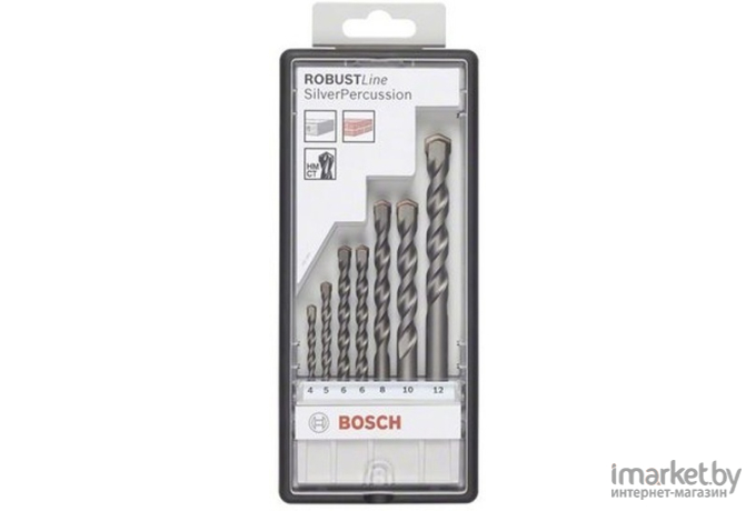 Набор сверл Bosch 7 сверл по бетону Silver Percussion D4/5/6/6/8/10/12 мм [2.607.010.545]