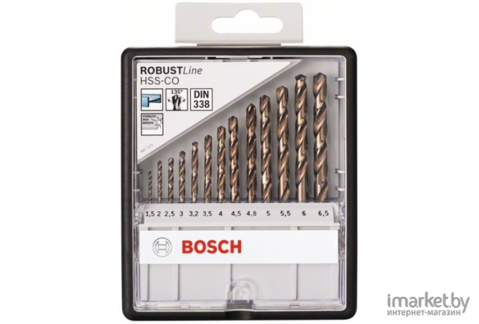 Набор сверл Bosch 13 сверл по металлу HSS-R D1.5-6.5 мм [2.609.255.031]