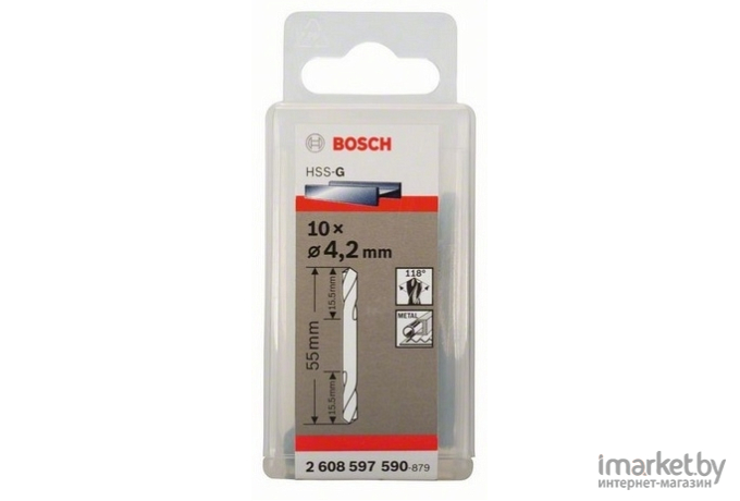 Набор сверл Bosch HSS-G D4,2 14 55 мм 10 шт [2.608.597.590]