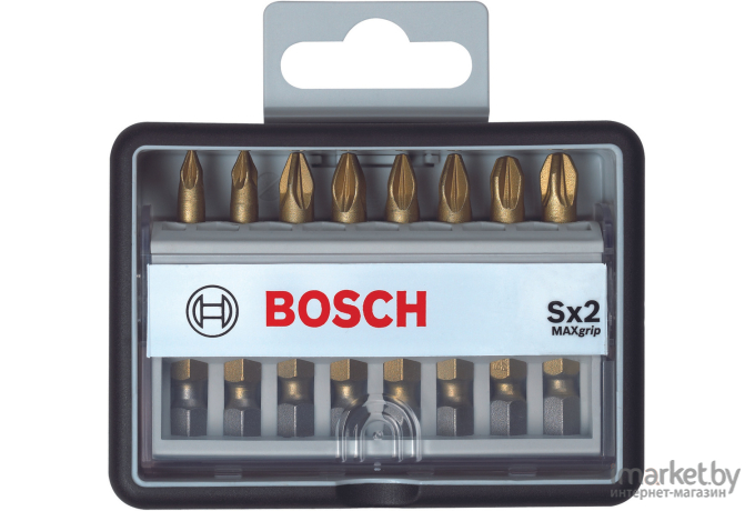 Набор бит Bosch 8 насадок-бит TIN PZ1/PZ2/PZ3 49 мм Robust Line [2.607.002.571]