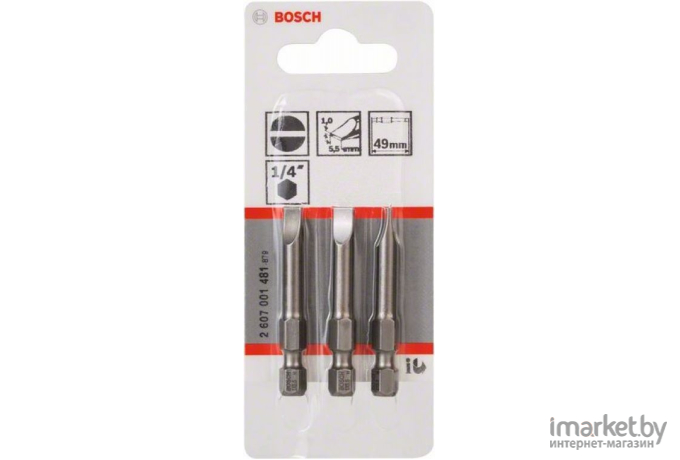 Бита Bosch Extra-Hart S1.0 5.5 49 мм 3 шт [2.607.001.481]