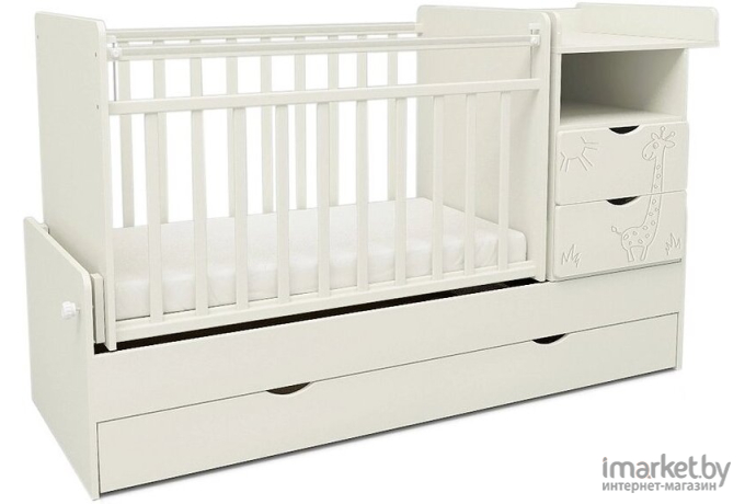 Детская кроватка СКВ-Компани СКВ-5 Жираф 540031 (Белый)