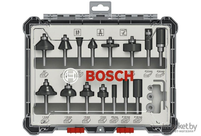 Фреза Bosch Набор D6 мм 15 шт [2.607.017.471]