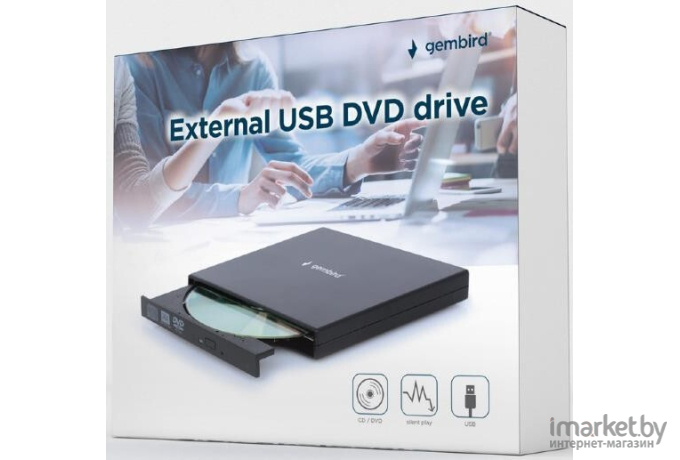 Оптический привод Gembird DVD-USB-02 черный