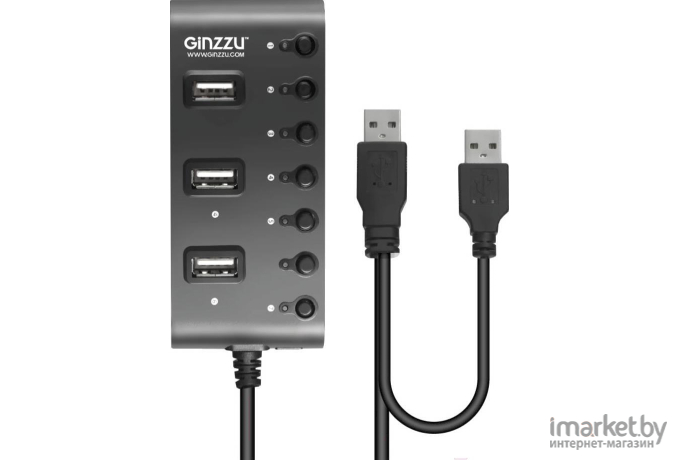 USB-хаб Ginzzu GR-487UAB