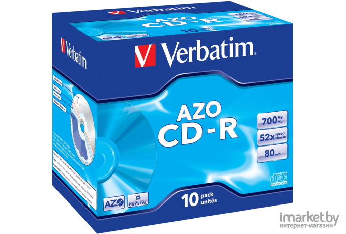 Оптический диск Verbatim CD-R 700Mb 52x 10 шт Jewel case [43327]