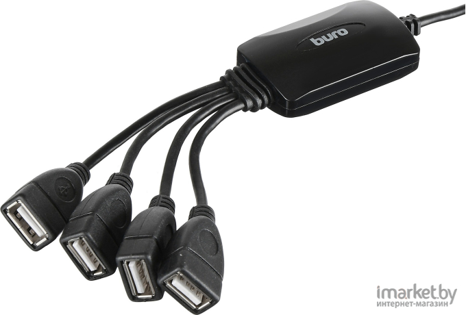 USB-хаб Buro BU-HUB4-0.3-U2.0-Splitter черный