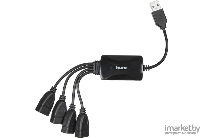 USB-хаб Buro BU-HUB4-0.3-U2.0-Splitter черный