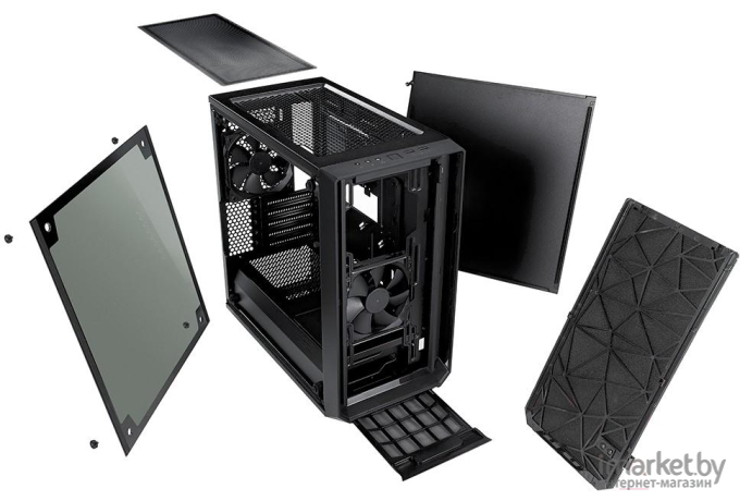 Корпус для компьютера Fractal Design Meshify Mini C TG без БП черный [FD-CA-MESH-C-MINI-BKO-TGD]