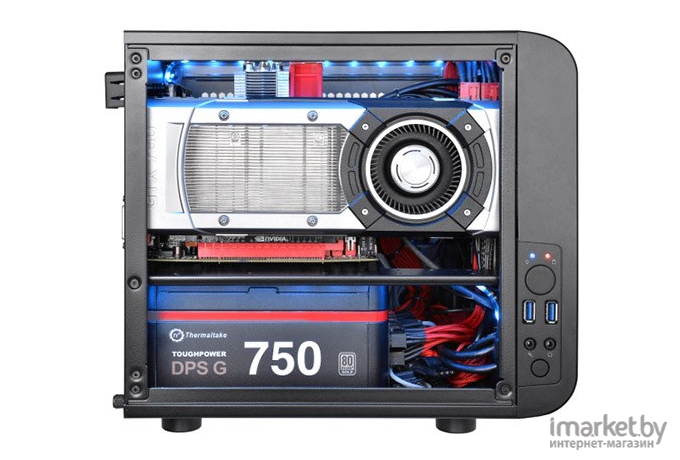 Корпус для компьютера Thermaltake Core V1 без БП черный [CA-1B8-00S]