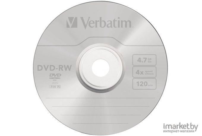 Оптический диск Verbatim DVD-RW 4.7Gb 4x Cake Box 25 шт [43639]