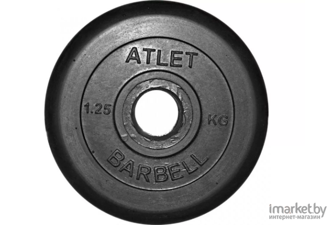 Диск для штанги MB Barbell ATLET d-31 1.25 кг черный