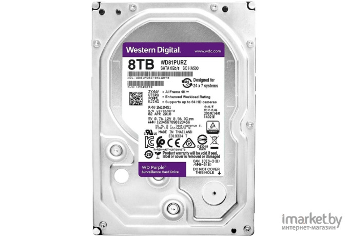 Внешний жесткий диск WD Purple 8TB [WD82PURZ]