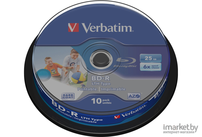 Оптический диск Verbatim BD-R 25Gb 6x Printable Cake Box 10 шт [43804]