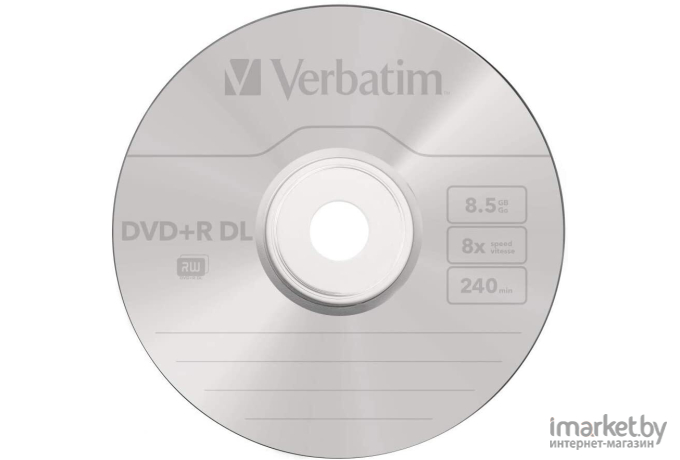 Оптический диск Verbatim Double Layer DVD+R 8.5Gb 8x Verbatim CakeBox 10 шт [43666]