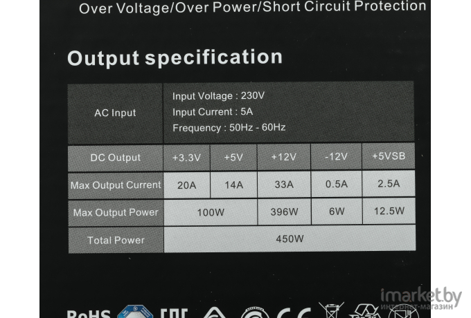 Блок питания Thermaltake Litepower RGB 450W [PS-LTP-0450NHSANE-1]