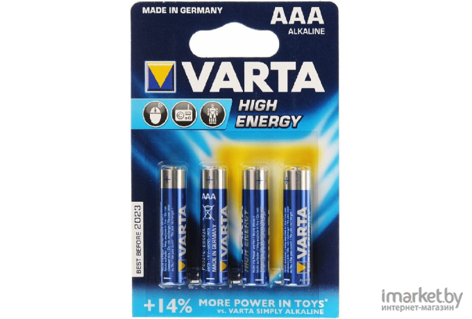 Комплект батареек Varta High Energy AAA