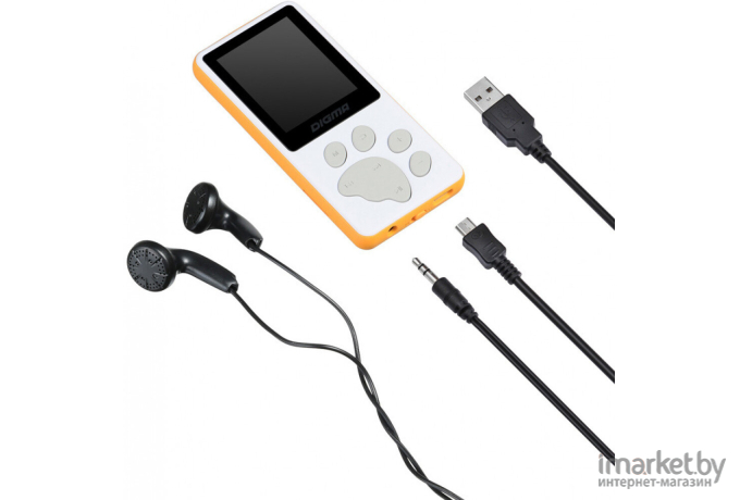 MP3-плеер Digma S4 8 Gb белый/оранжевый [S4WO]