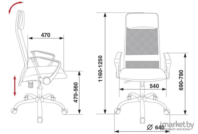 Офисное кресло Бюрократ KB-9/DG/TW-12 TW-04 TW-12 сетка серый